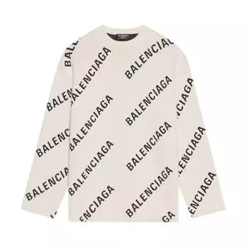 Толстовка Balenciaga Crewneck 'Chalky White/Black', белый