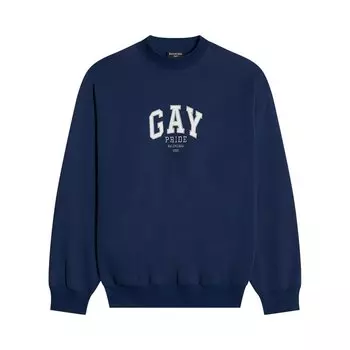 Толстовка Balenciaga Pride 2021 Crewneck 'Navy/White/Grey', белый