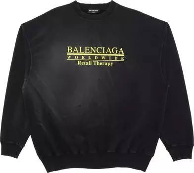 Толстовка Balenciaga Regular Crewneck 'Black/Yellow', разноцветный