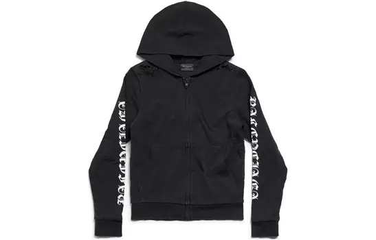 Толстовка Balenciaga с логотипом на рукавах, черный