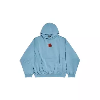 Толстовка Balenciaga с проклеенной спинкой, средняя посадка, синий/черный/красный/серый