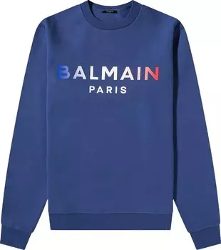 Толстовка Balmain Gradient Crewneck 'Bleu Marine', синий