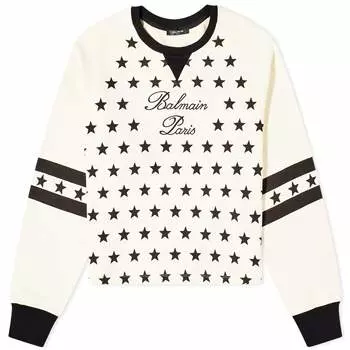 Толстовка Balmain Signature Stars Bulky, бежевый