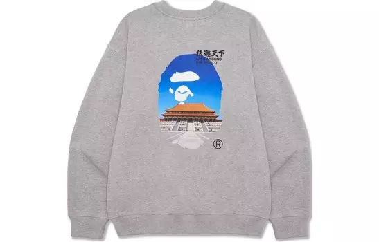 Толстовка Bape Ape World Series для мужчин A Bathing Ape, серый