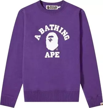 Толстовка BAPE College Crew Sweat 'Purple', фиолетовый