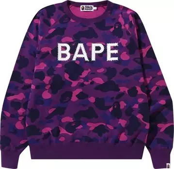 Толстовка BAPE Color Camo Crystal Stone Relaxed Fit Crewneck 'Purple', фиолетовый