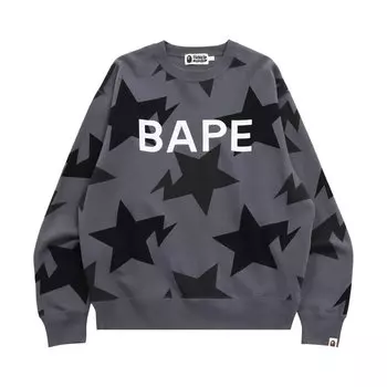 Толстовка BAPE Sta Pattern Relaxed Fit Crewneck, черный