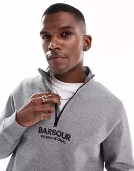 Толстовка Barbour International Transmission с застежкой-молнией на половину длины серого цвета