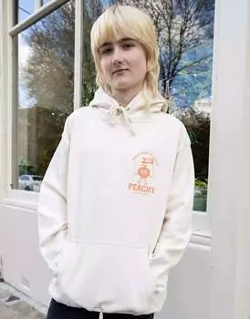 Толстовка Batch1 унисекс в стиле ретро с графическим рисунком «все персикового цвета» ванильного цвета