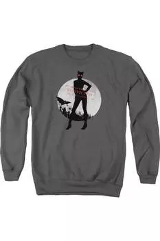 Толстовка Batman Arkham City Catwoman Convicted для взрослых с круглым вырезом Gildan, цвет charcoal