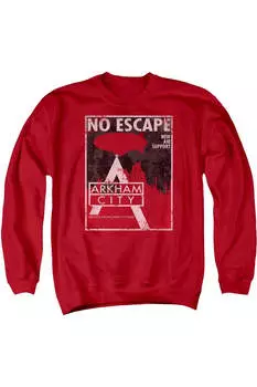 Толстовка Batman Arkham City No Escape для взрослых с круглым вырезом Gildan, красный
