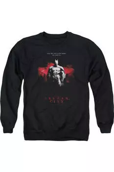 Толстовка Batman Arkham City Standing Strong для взрослых с круглым вырезом Gildan, черный