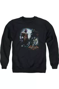 Толстовка Batman Arkham Knight Face Off для взрослых с круглым вырезом Gildan, черный