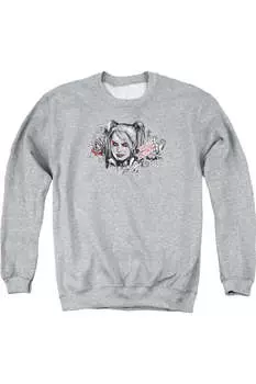 Толстовка Batman Arkham Knight Hq Sketch для взрослых с круглым вырезом Gildan, цвет athletic heather