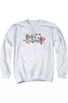 Толстовка Batman Arkham Knight Lips для взрослых с круглым вырезом Gildan, белый