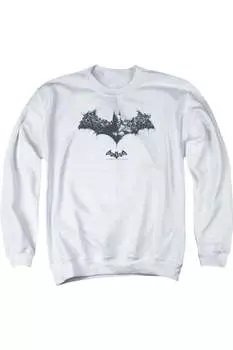 Толстовка Batman Arkham Origins Bat Of Enemies для взрослых с круглым вырезом Gildan, белый
