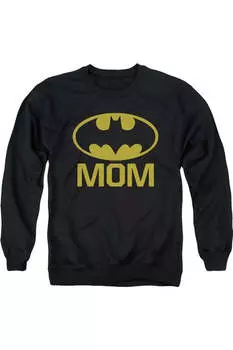 Толстовка Batman Bat Mom для взрослых с круглым вырезом Gildan, черный