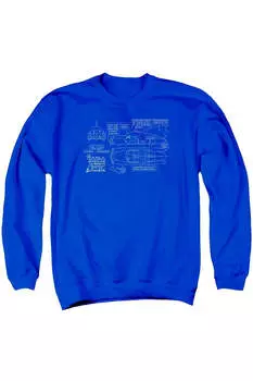 Толстовка Batman Batmobile для взрослых с круглым вырезом Gildan, синий