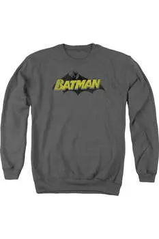 Толстовка Batman Classic Comic Logo для взрослых с круглым вырезом Gildan, цвет charcoal