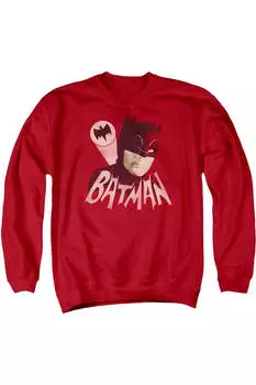 Толстовка Batman Classic Tv Bat Signal для взрослых с круглым вырезом Gildan, красный