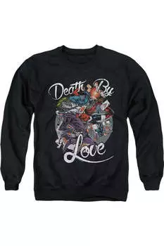 Толстовка Batman Death By Love для взрослых с круглым вырезом Gildan, черный