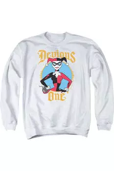 Толстовка Batman Devious One для взрослых с круглым вырезом Gildan, белый