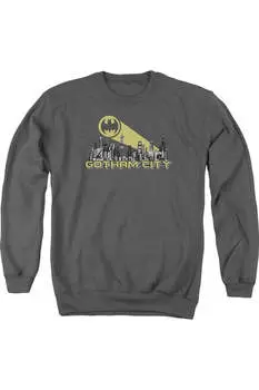 Толстовка Batman Gotham Skyline для взрослых с круглым вырезом Gildan, цвет charcoal