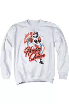 Толстовка Batman Harley Airbrush для взрослых с круглым вырезом Gildan, белый