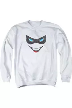 Толстовка Batman Harley Face для взрослых с круглым вырезом Gildan, белый
