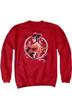 Толстовка Batman Harley Q для взрослых с круглым вырезом Gildan, красный