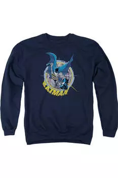 Толстовка Batman In The Crosshairs для взрослых с круглым вырезом Gildan, темно-синий