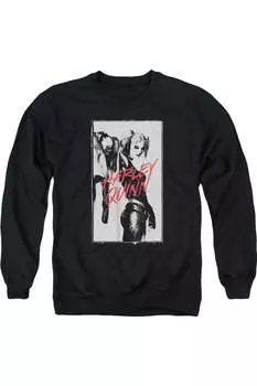 Толстовка Batman Inked Quinn для взрослых с круглым вырезом Gildan, черный