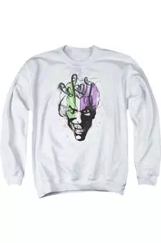 Толстовка Batman Joker Airbrush для взрослых с круглым вырезом Gildan, белый