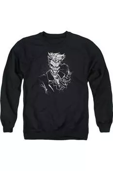 Толстовка Batman Jokers Splatter Smile для взрослых с круглым вырезом Gildan, черный