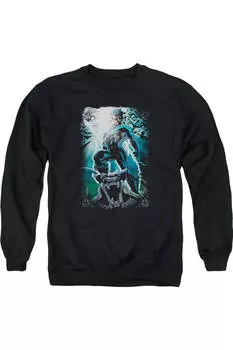 Толстовка Batman Night Light для взрослых с круглым вырезом Gildan, черный