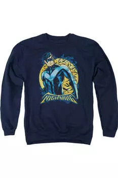 Толстовка Batman Nightwing Moon для взрослых с круглым вырезом Gildan, темно-синий