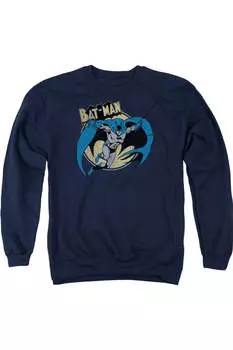 Толстовка Batman Through The Night для взрослых с круглым вырезом Gildan, темно-синий