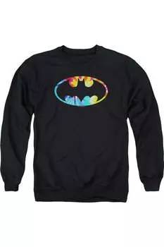Толстовка Batman Tie Dye Batman Logo для взрослых с круглым вырезом Gildan, черный