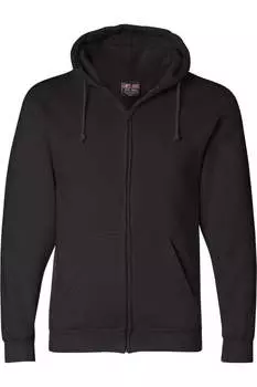 Толстовка Bayside USA-Made с капюшоном и застежкой-молнией, черный