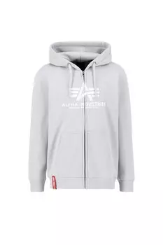 Толстовка базовая на молнии пп. Alpha Industries, серый