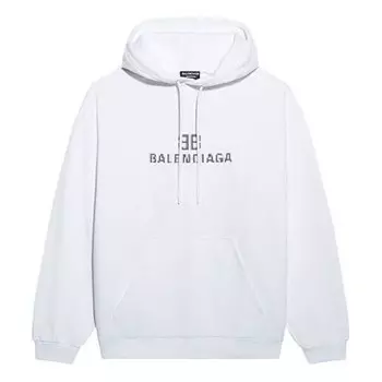 Толстовка bb pixel medium fit hoodie 'white' Balenciaga, белый
