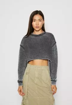Толстовка BDG Urban Outfitters КРОПНАЯ КИСЛОТА, цвет charcoal