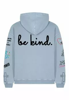 Толстовка BE KIND TATTOO EMBROIDERY UNISEX - Hoodie Mira Paris, светло-голубой