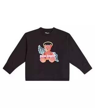 Толстовка bear angel из хлопка Palm Angels Kids, черный