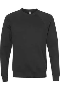 Толстовка BELLA + CANVAS из флисовой губки с круглым вырезом и рукавами реглан, цвет vintage black