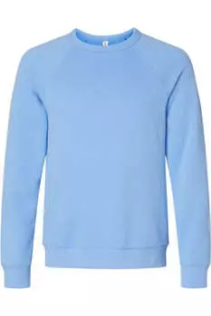 Толстовка BELLA + CANVAS из флисовой губки с круглым вырезом и рукавами реглан, цвет carolina blue