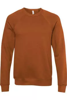 Толстовка BELLA + CANVAS из флисовой губки с круглым вырезом и рукавами реглан, цвет autumn