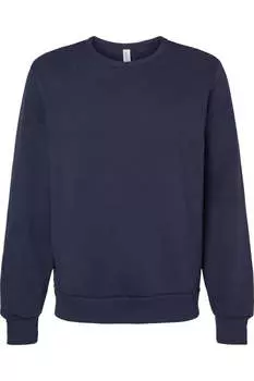 Толстовка BELLA + CANVAS из флисовой губки с круглым вырезом, темно-синий
