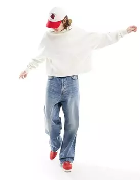 Толстовка Bershka Boxy, белый