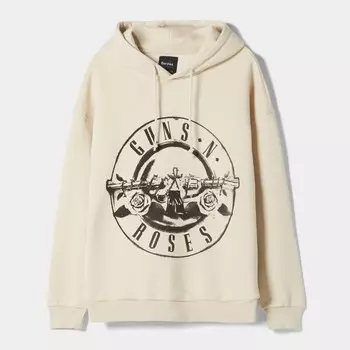 Толстовка Bershka Guns N’ Roses, бежевый